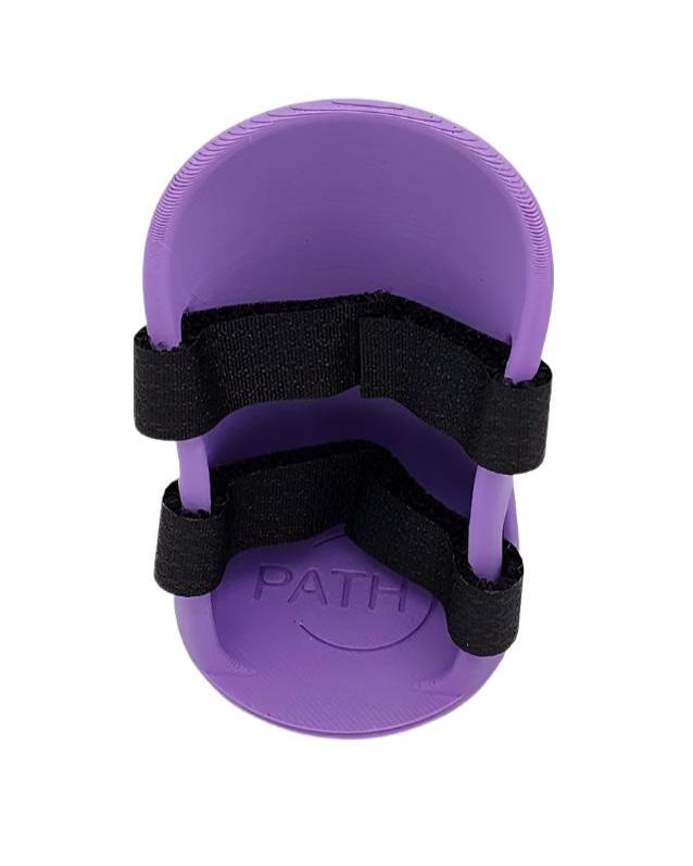 Large purple toy brace on white background